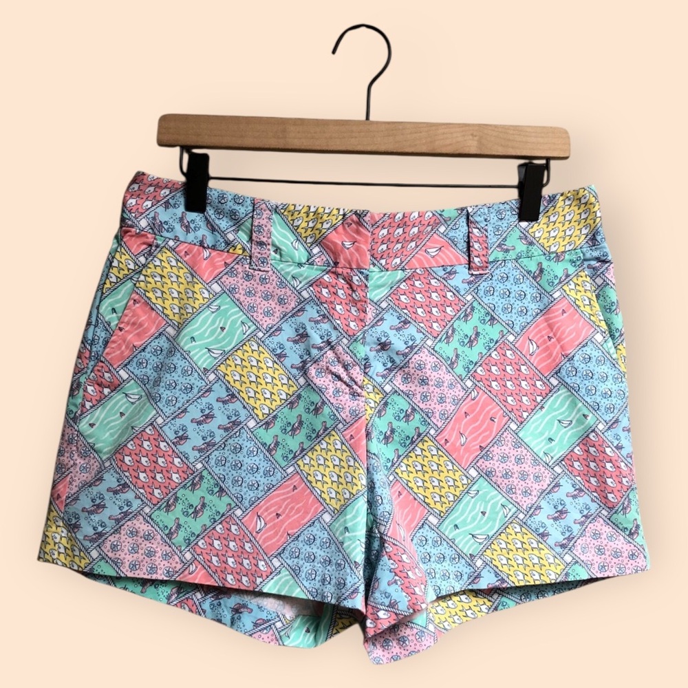 Vineyard Vines Multicolor Patchwork Patterned Sho… - image 1